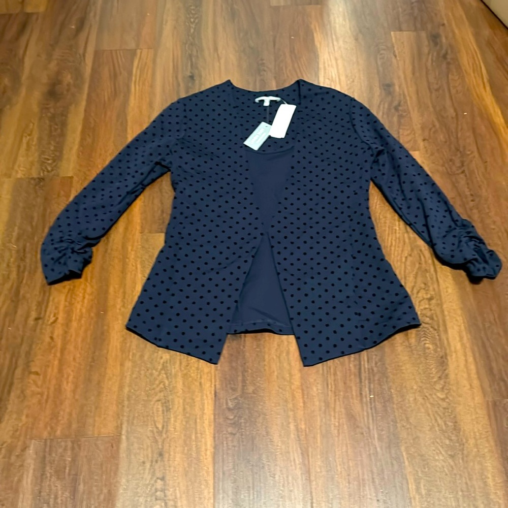 Lemon Tart Women's Open Front Blazer Subdued Print Women's size small